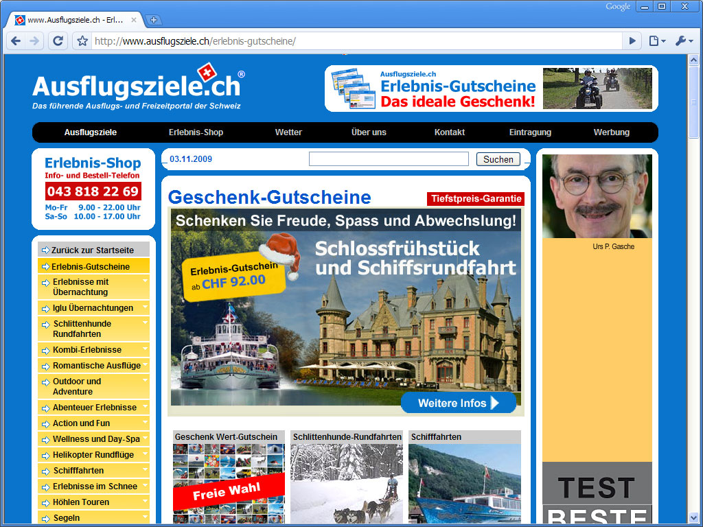 Ausflugsziele.ch Erlebnis-Gutscheine