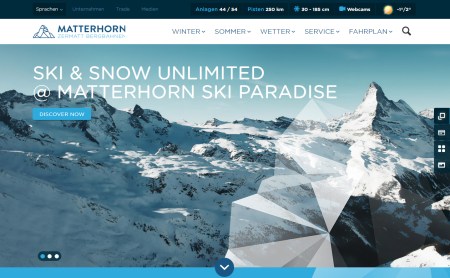 Zermatt Bergbahnen AG mit neuem Webauftritt